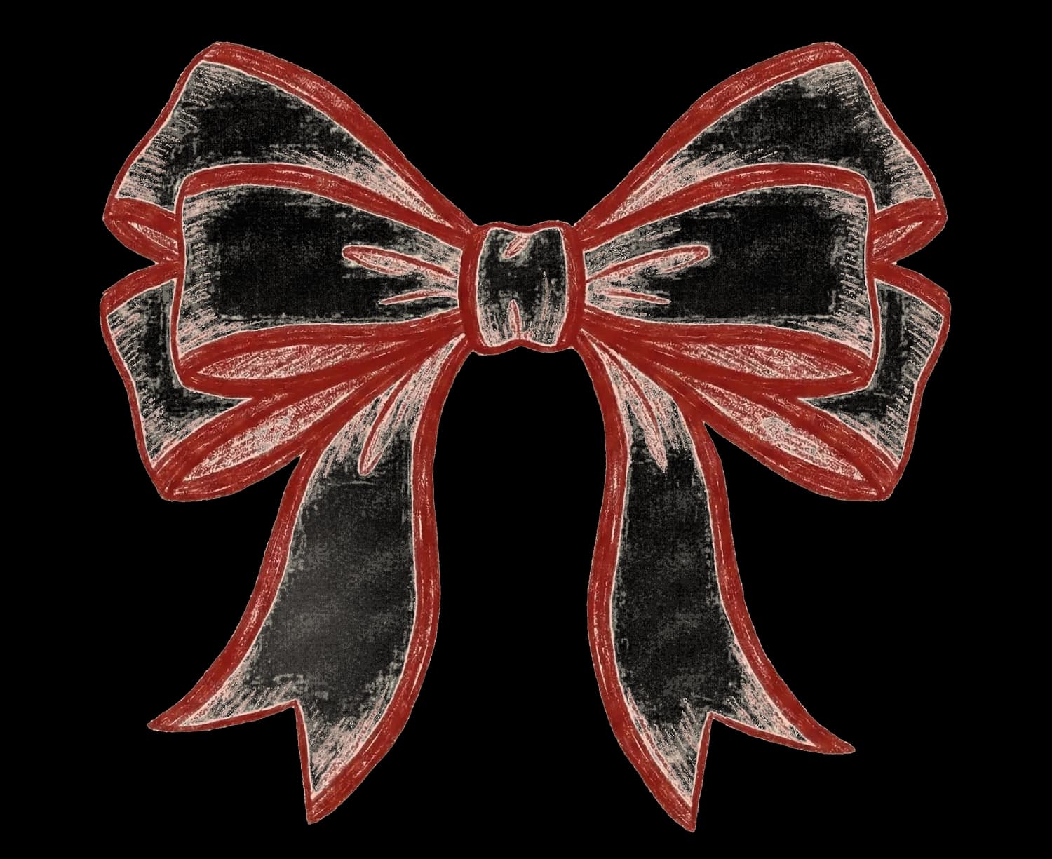 Hand-drawn Christmas bow